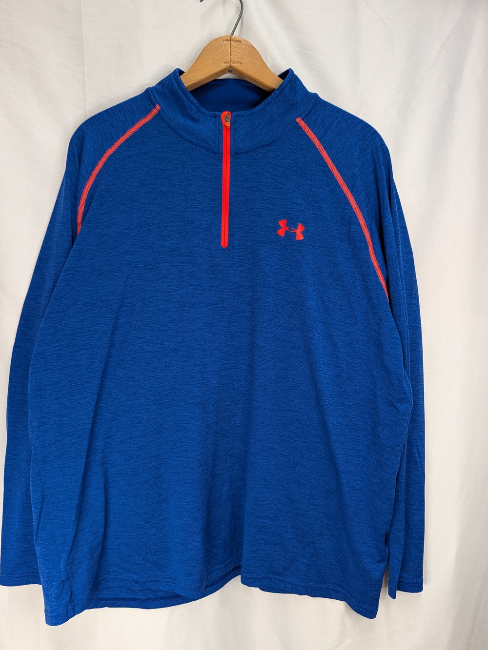 Under Armour Blue Quarter-Zip Performance Pullover with Red Trim
